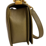 Chanel Olive Green Quilted Caviar Boy Flap Bag 2017
