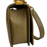 Chanel Olive Green Quilted Caviar Boy Flap Bag 2017