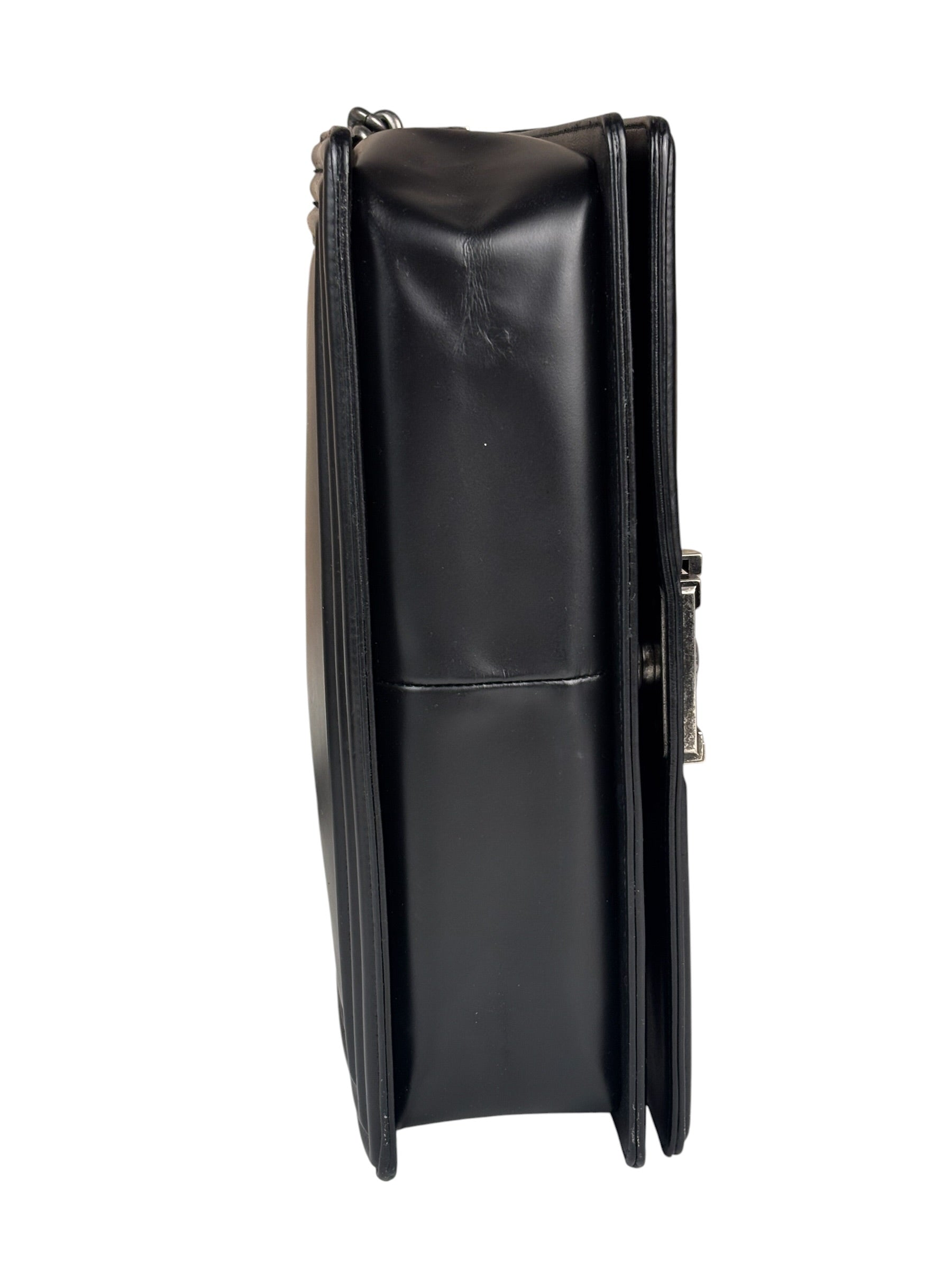 Chanel Black Calfskin Boy Flap Bag 2015