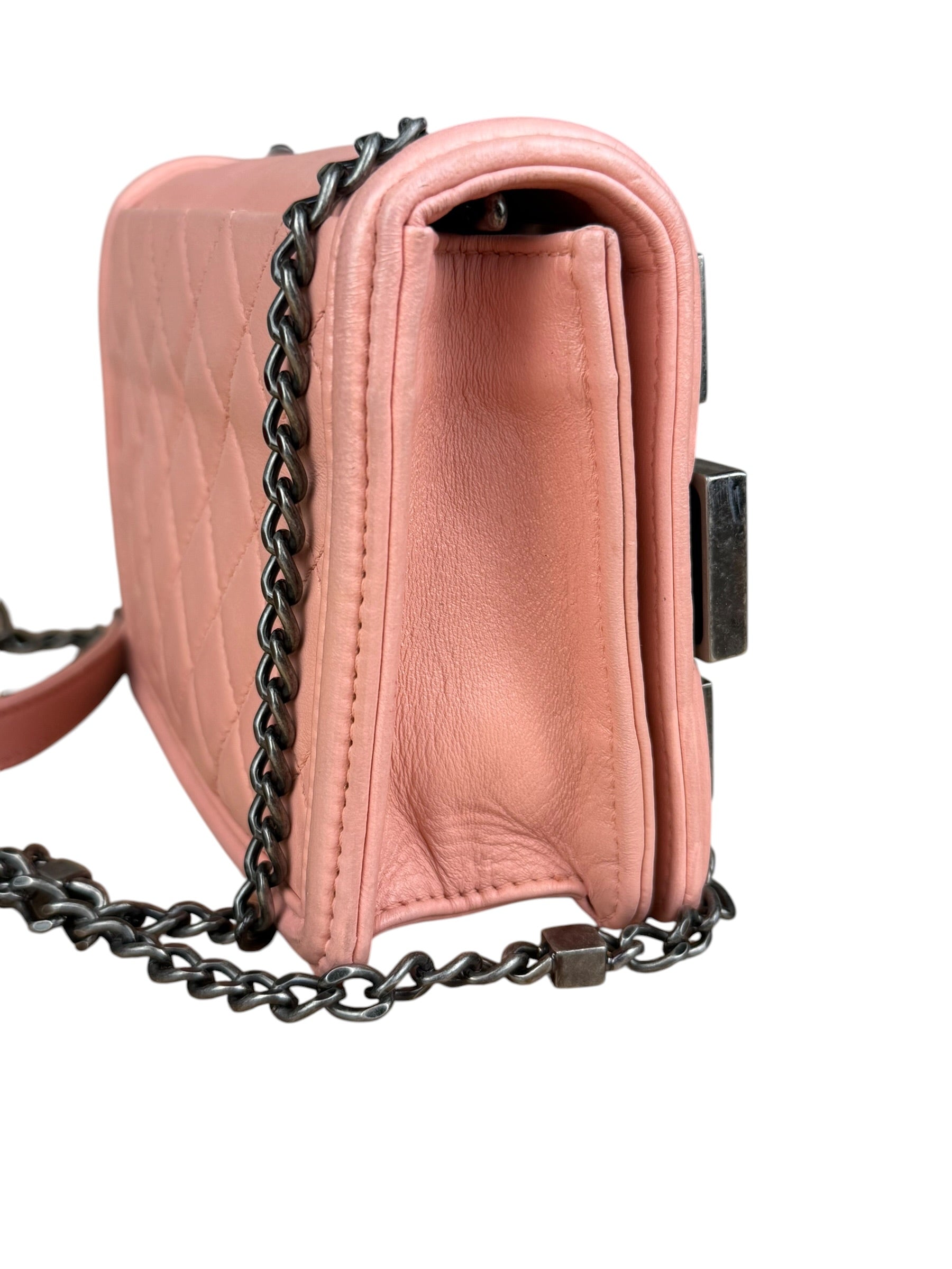Chanel Pink Mini Boy Brick Chain Flap Bag 2013