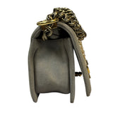 Chanel Grey Suede Beaded Pearl/Bead Boy Flap 2014