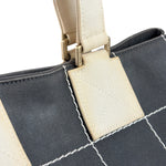 Chanel Vintage Large Square Quilt Tote Faded Black 2003