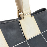 Chanel Vintage Large Square Quilt Tote Faded Black 2003