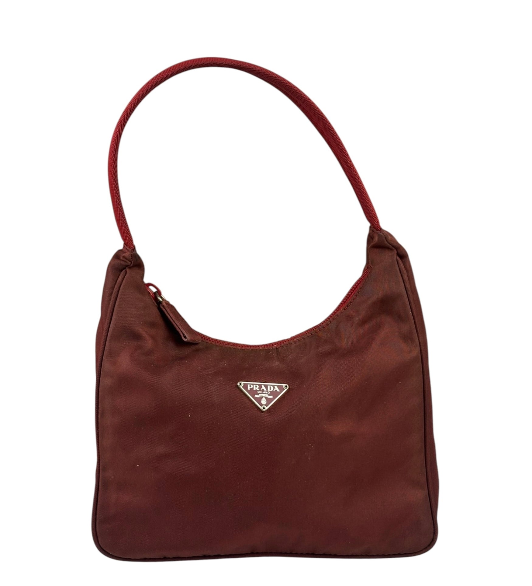 Prada Vintage Burgundy Nylon Pochette