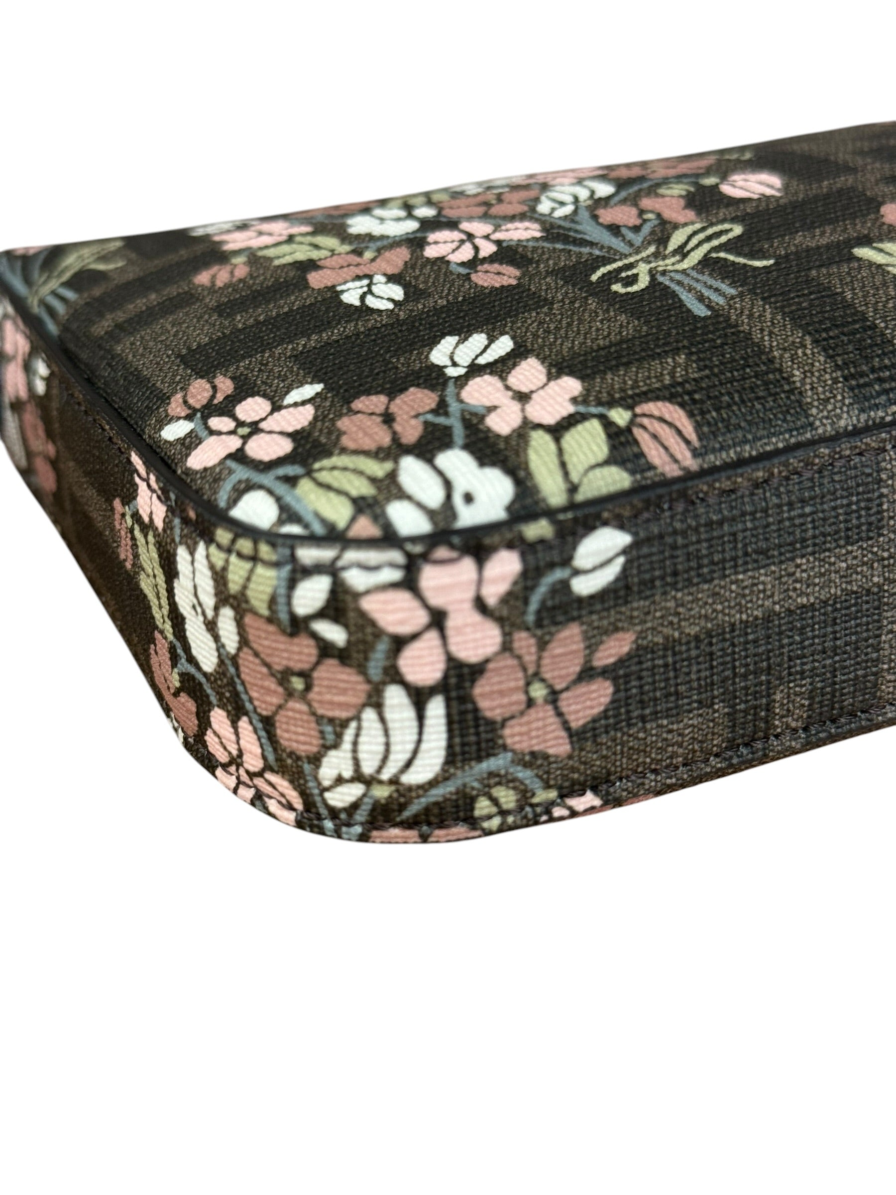 Fendi FF Floral Coated Canvas Chain Pochette