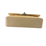 Chanel Beige Quilted Caviar Double Flap 2009