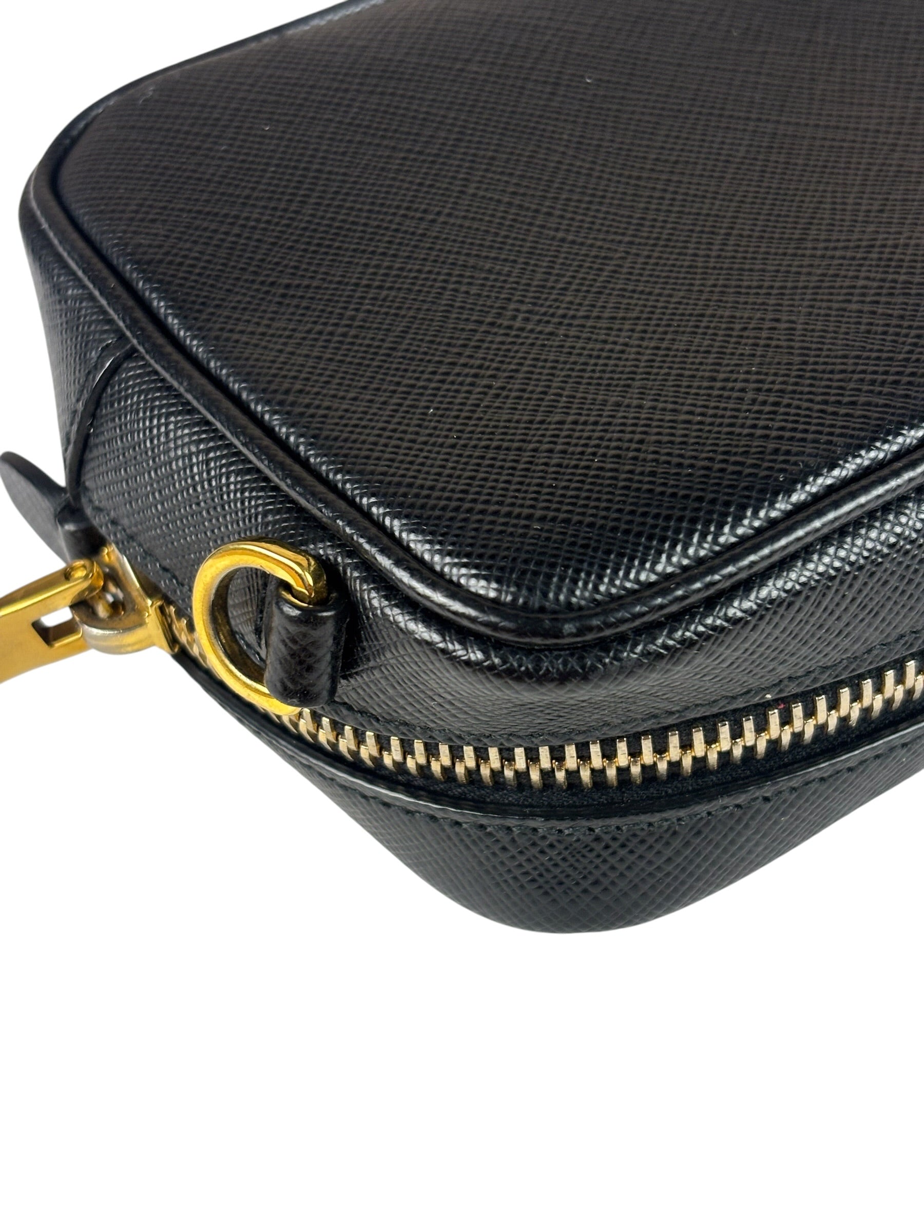 Prada Black Saffiano Leather Mini Camera Bag