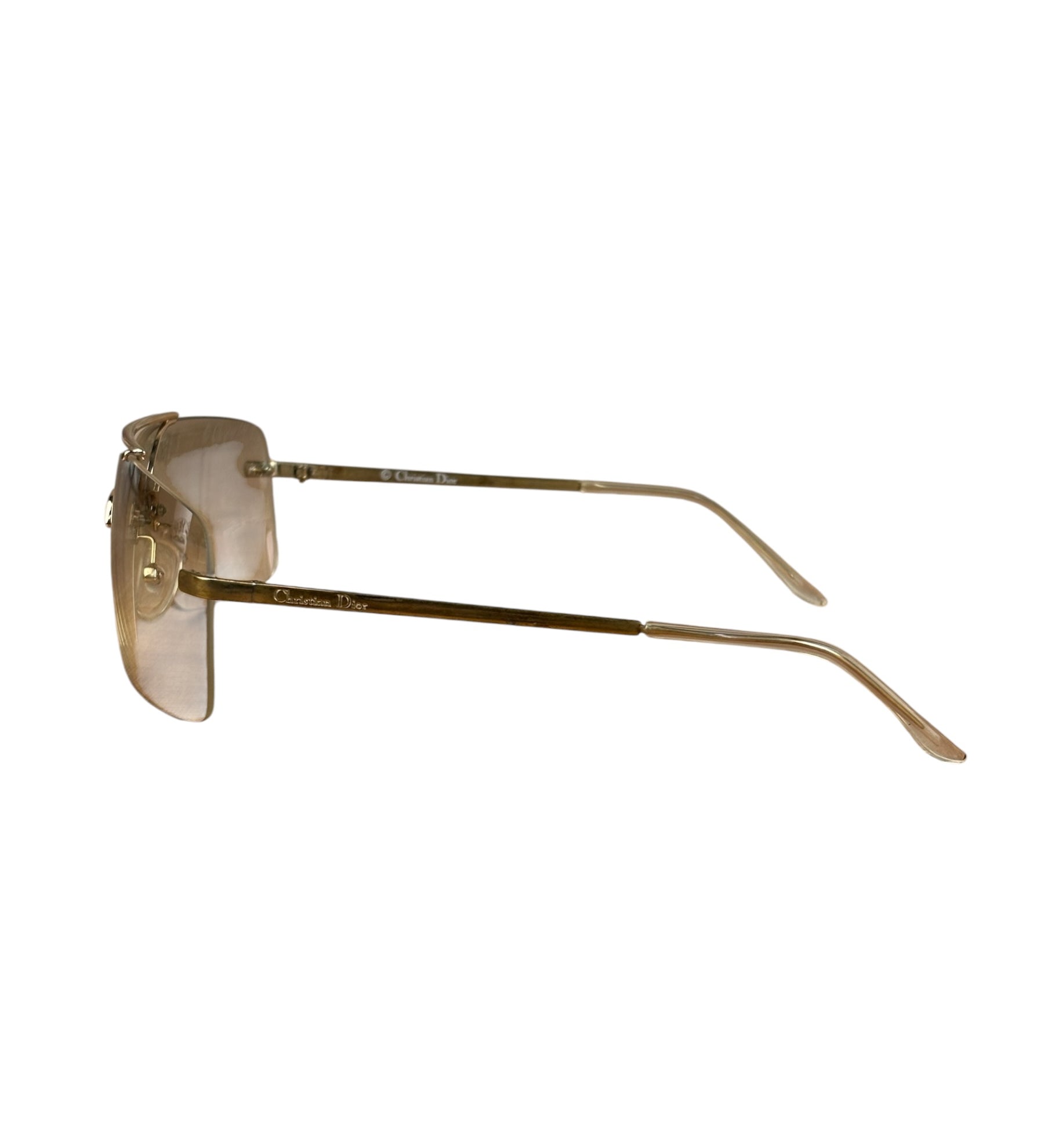 Christian Dior Vintage Gold Tone Frameless Tinted Glasses