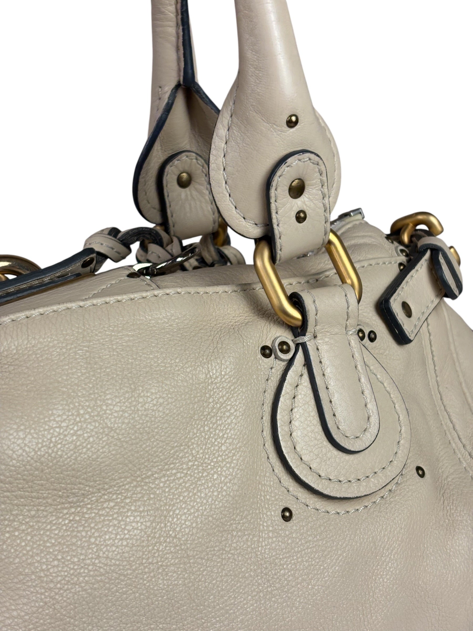 Chloe Beige Leather Paddington Shoulder Bag