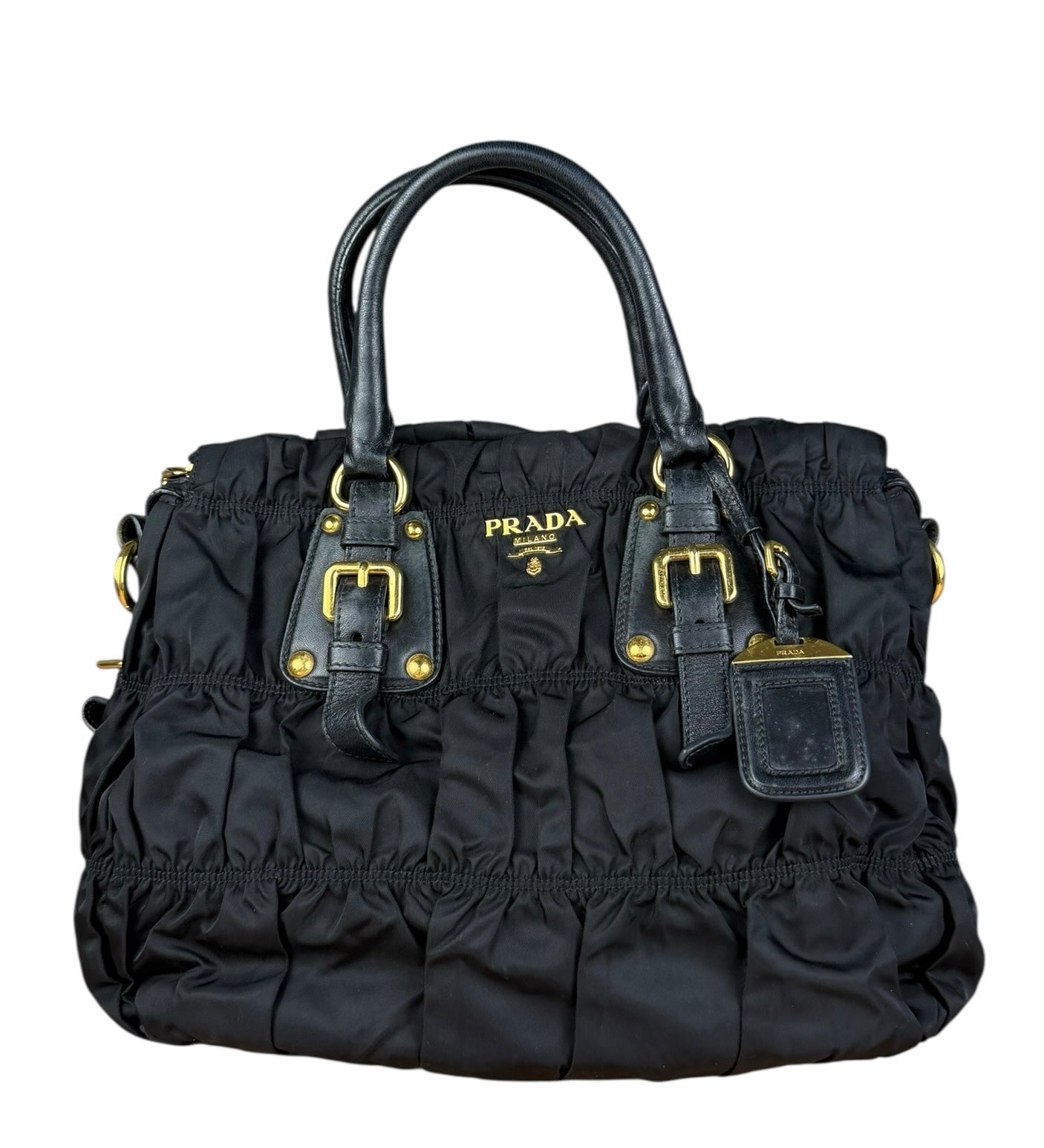 Prada Black Nylon Gaufre 2Way Handbag