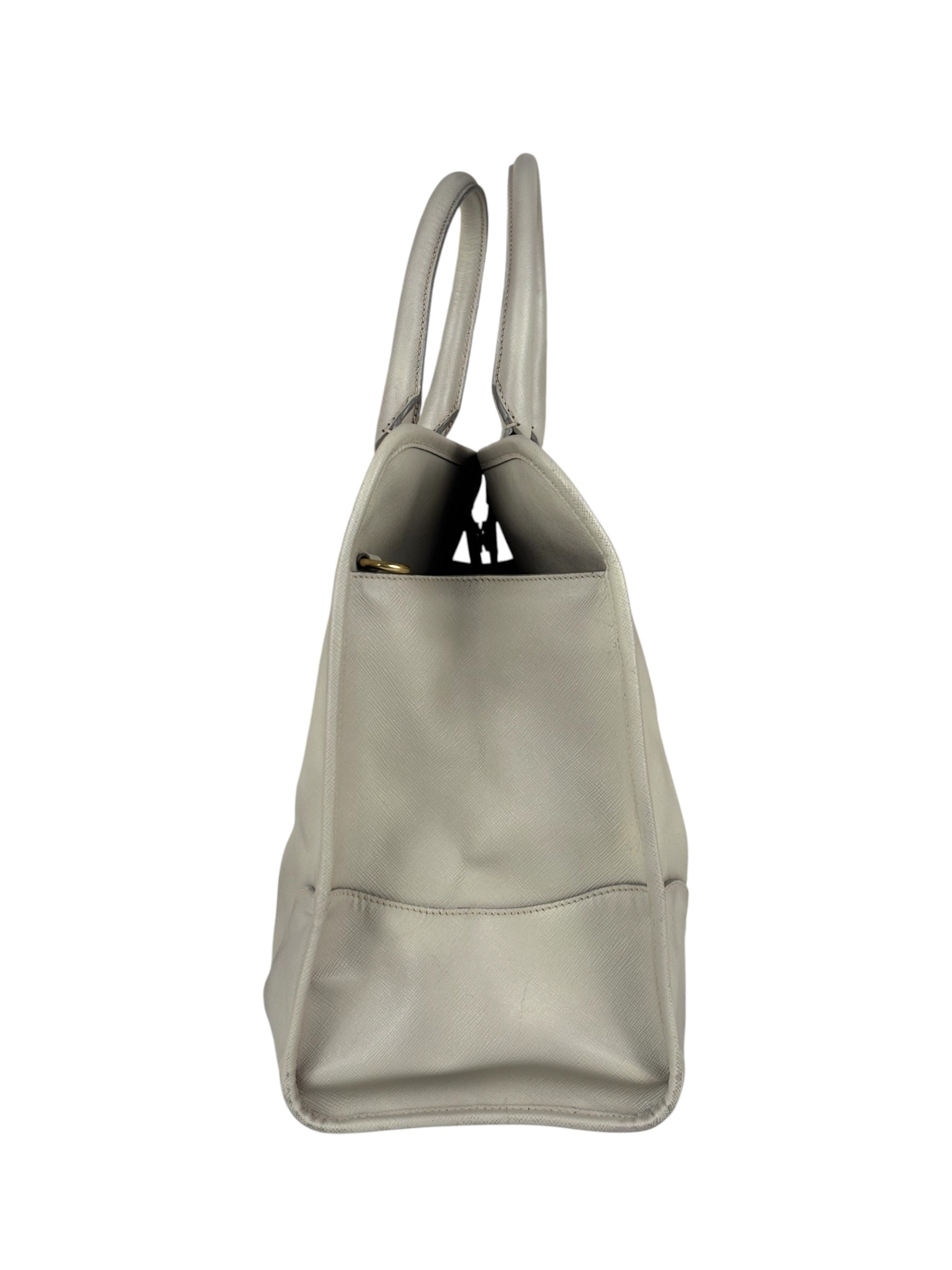 Prada Saffiano Lux Leather Grey 2Way Shopping Bag