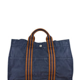 Hermes Vintage Large Navy Canvas Tote