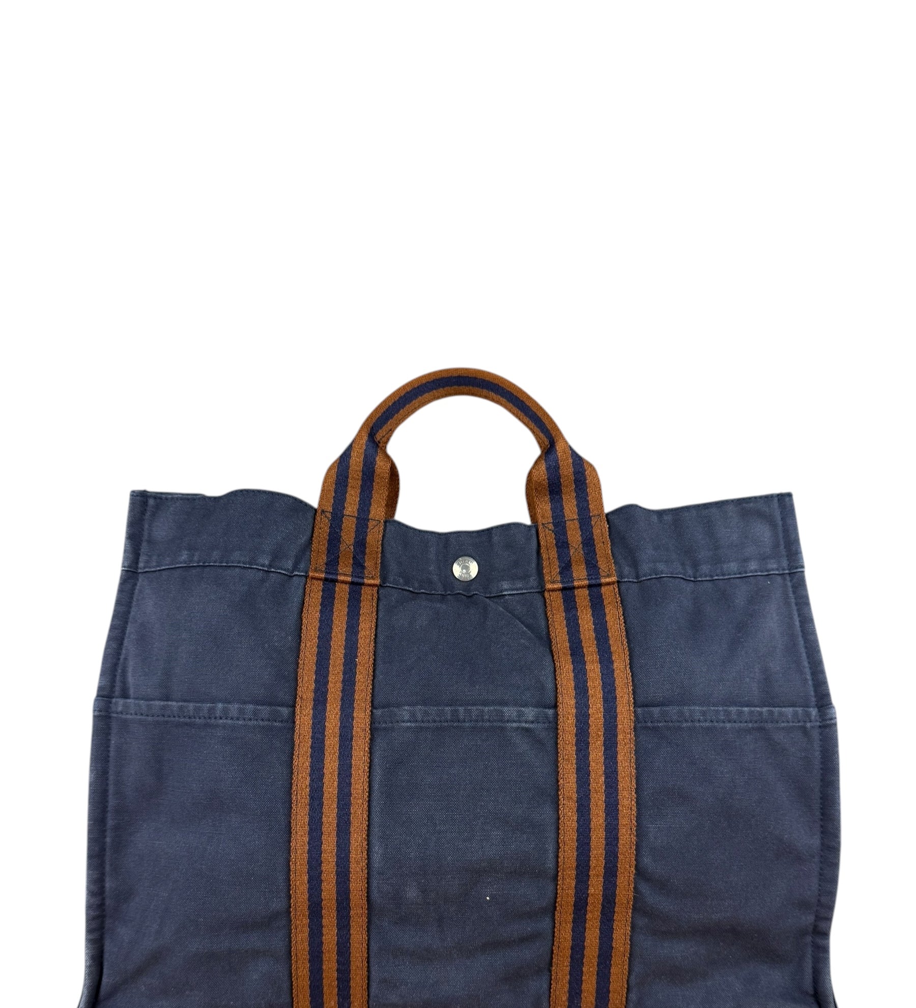 Hermes Vintage Large Navy Canvas Tote