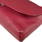 Coach Burgundy Pebbled Leather Flap Pochette