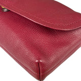 Coach Burgundy Pebbled Leather Flap Pochette