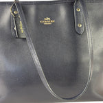 Coach Navy Crossgrain Leather City Zip Shoulder Bag
