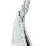 Celine Vintage White Leather Stitch Hobo Shoulder Bag