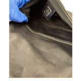 Fendi Black Leather Trim Baguette