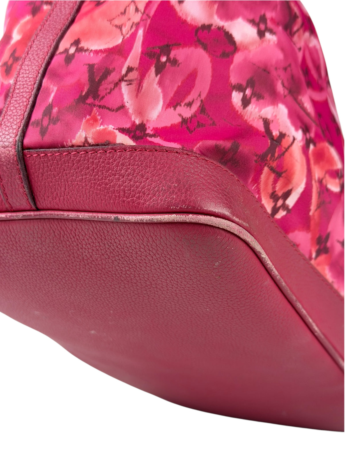 Louis Vuitton Pink Leather Trim Floral Ikat Noefull PM
