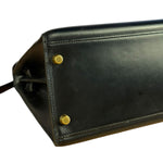 Hermes Kelly 32 Black Box Leather 1991