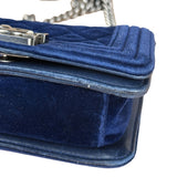 Chanel Blue Velvet Quilted Mini Boy Bag 2012