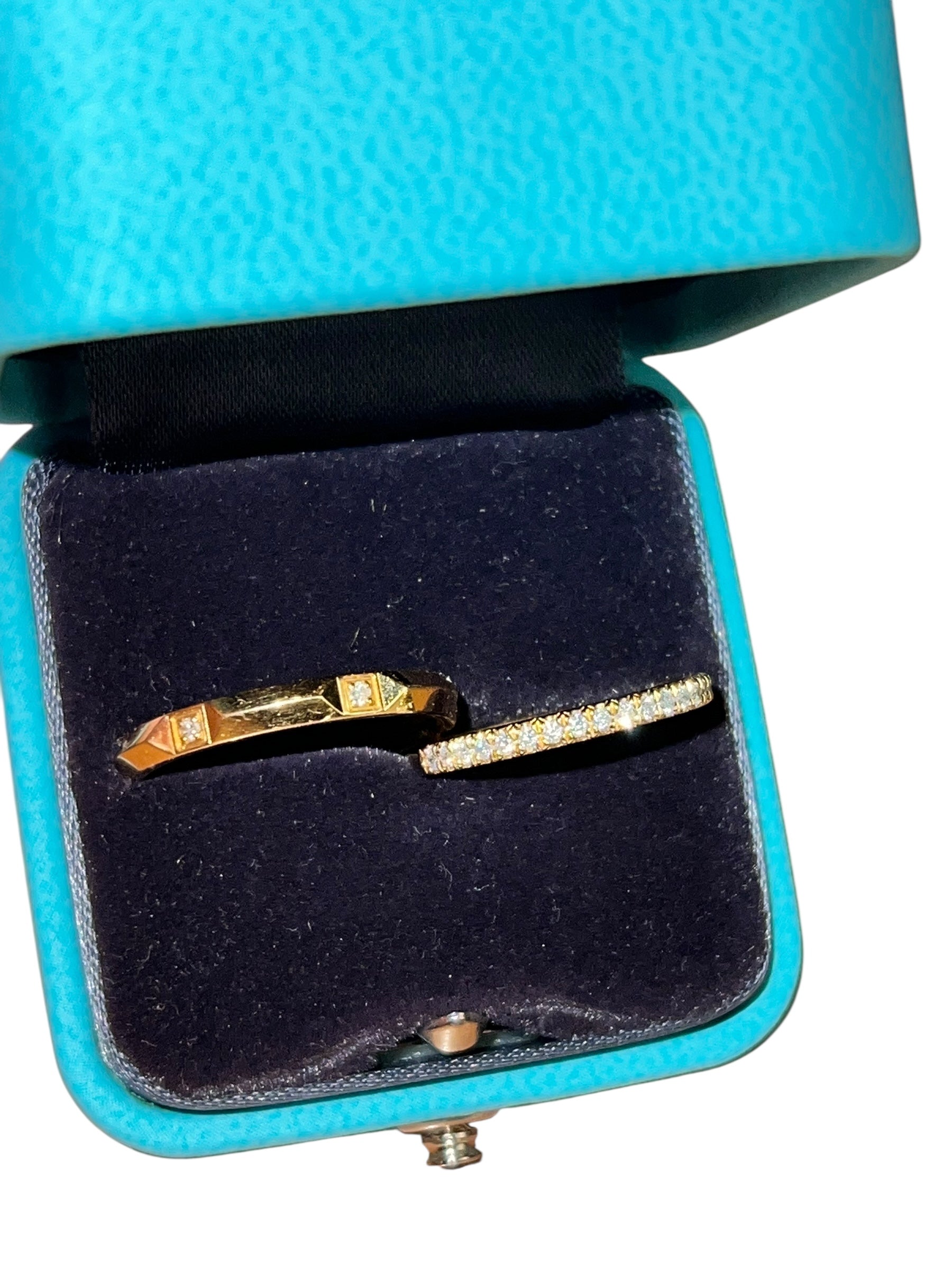 Tiffany & Co His & Hers Rings 18k Gold w/ Diamonds
