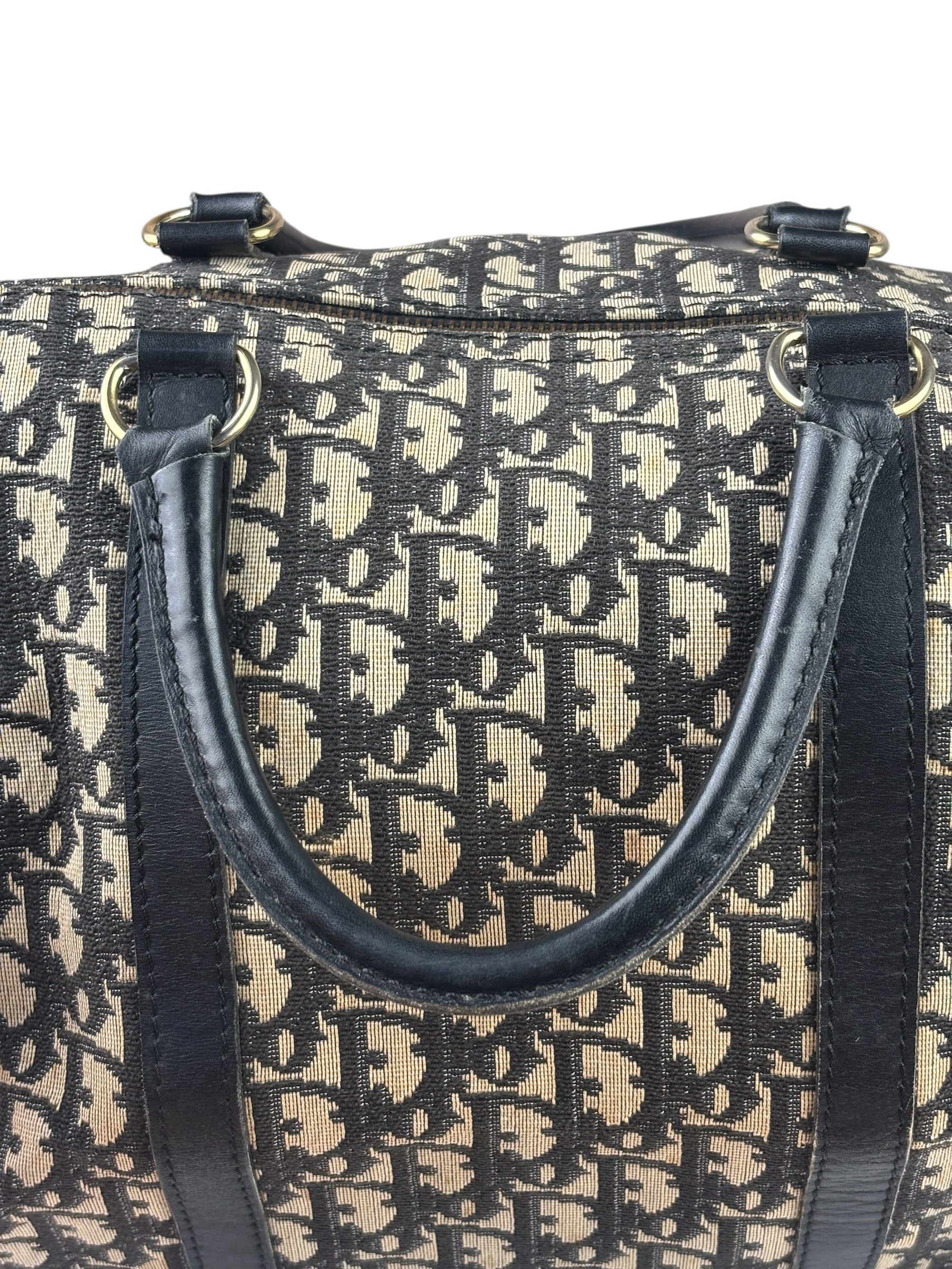 Christian Dior Vintage Black Trotter Boston Bag