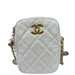 Chanel White Quilted Lambskin My Perfect Camera Bag Early 2020's
