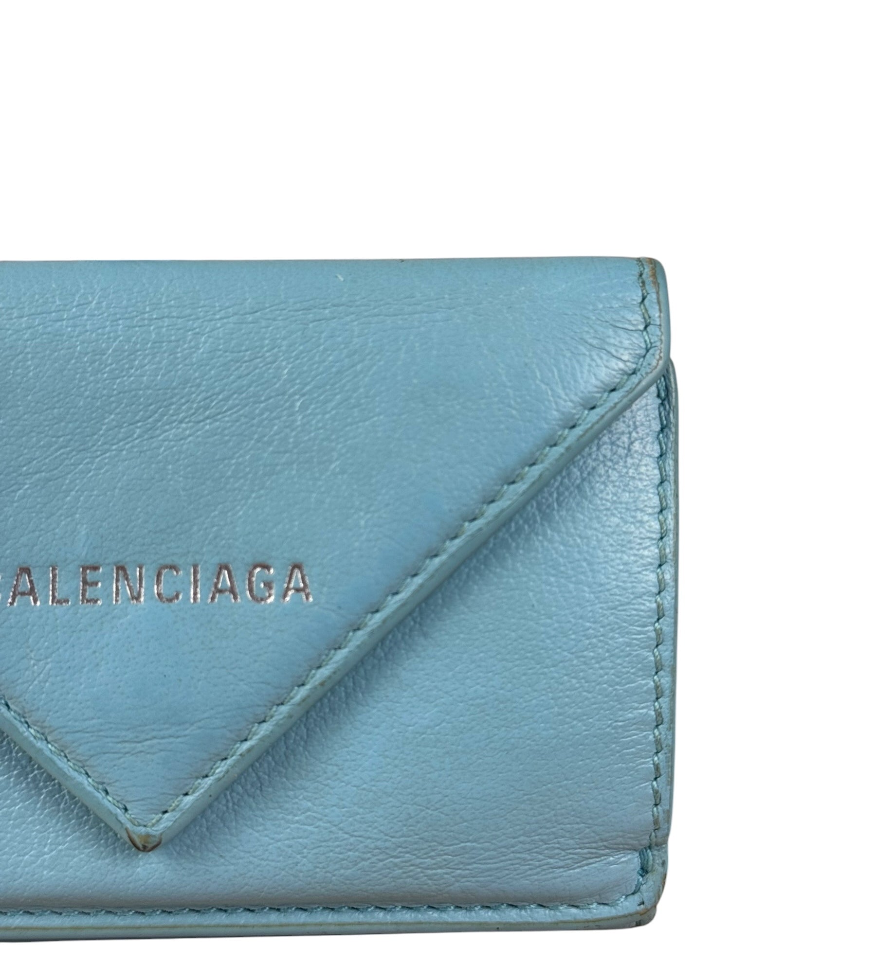 Balenciaga Baby Blue Tri-Fold Wallet