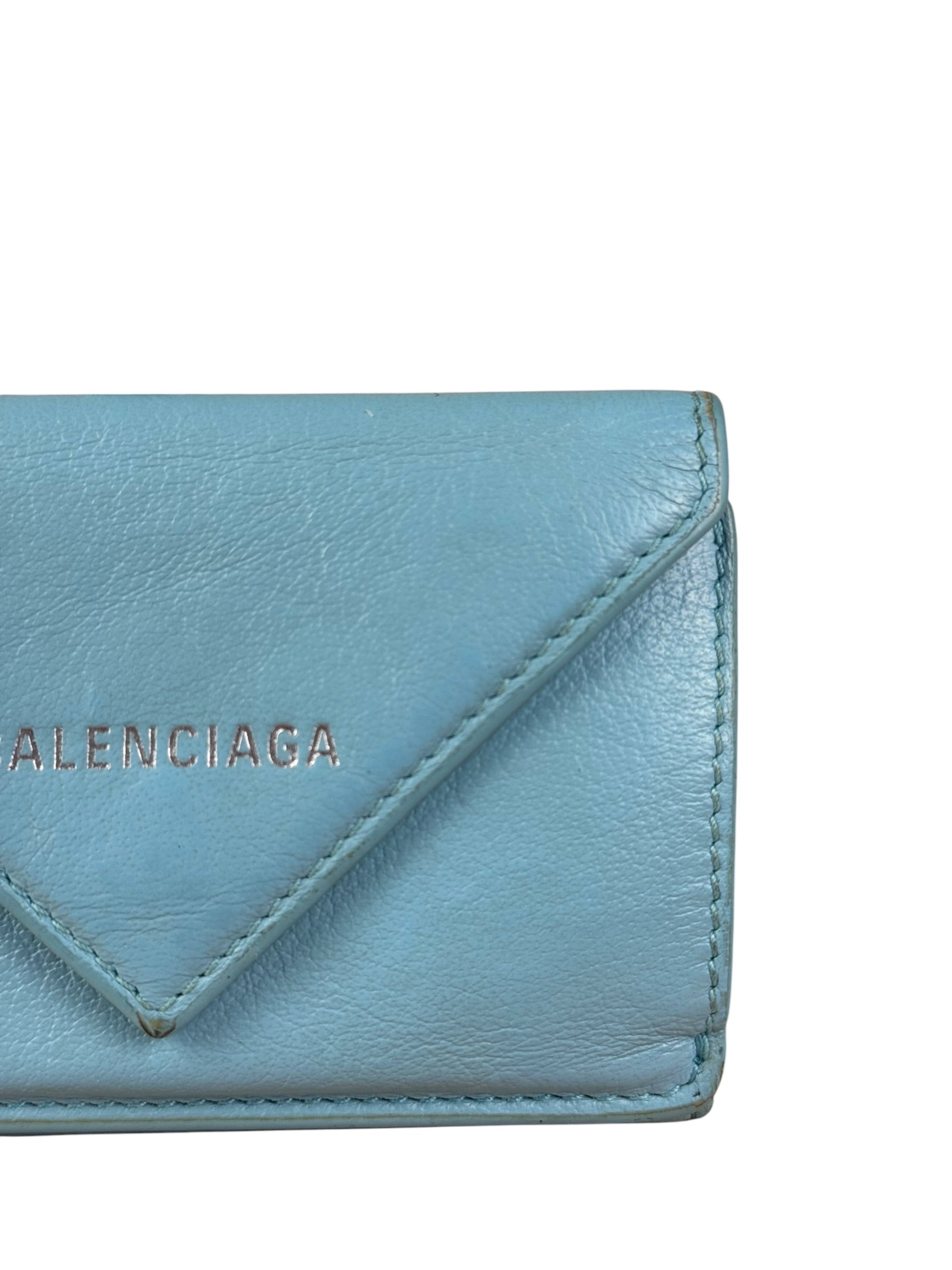 Balenciaga Baby Blue Tri-Fold Wallet