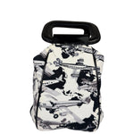 Chanel White/Black Patent Leather Trim Airplane CC Handle Bag 2005