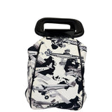 Chanel White/Black Patent Leather Trim Airplane CC Handle Bag 2005