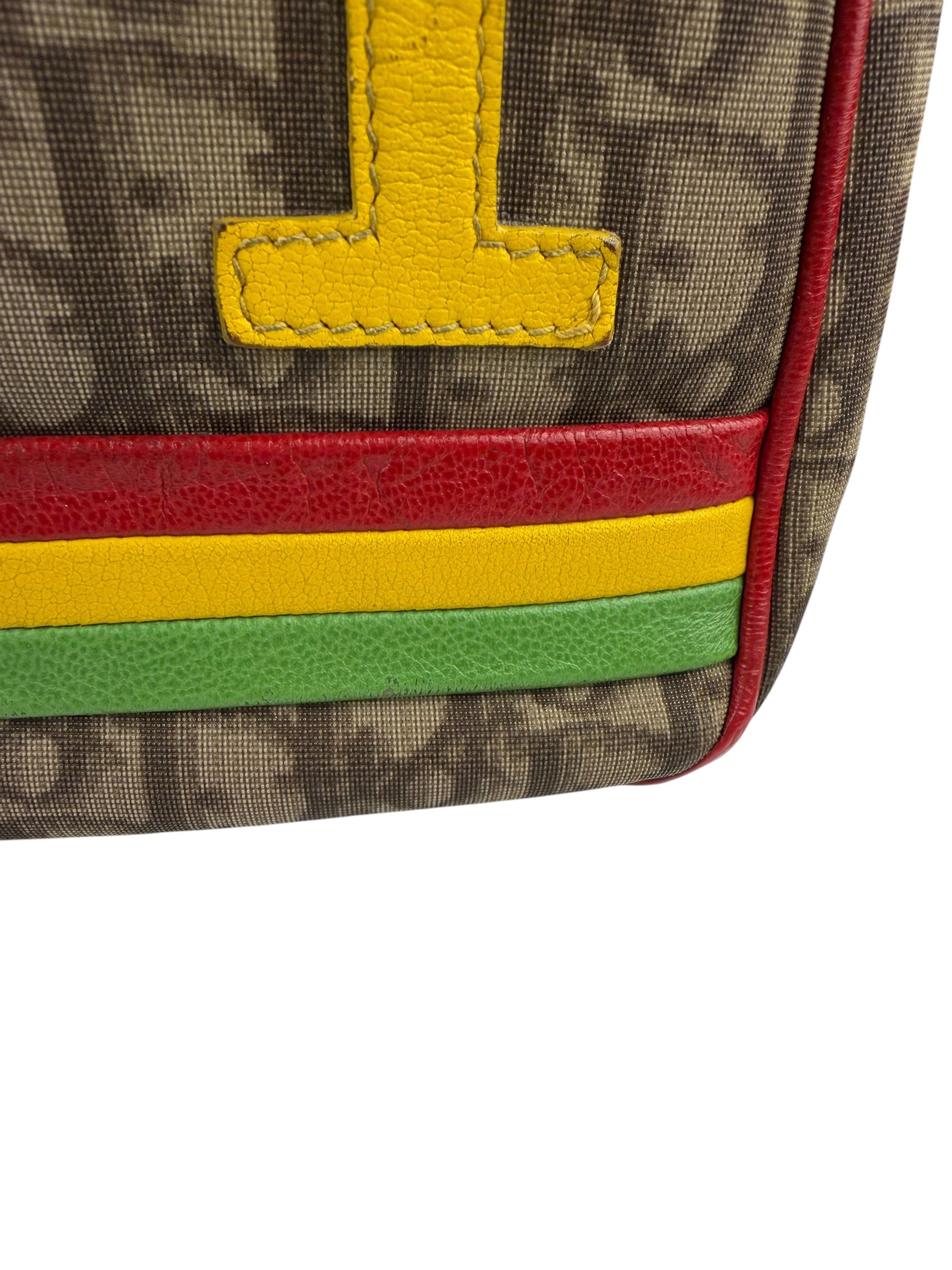 Christian Dior Vintage Monogram Rasta Trotter Messenger Bag