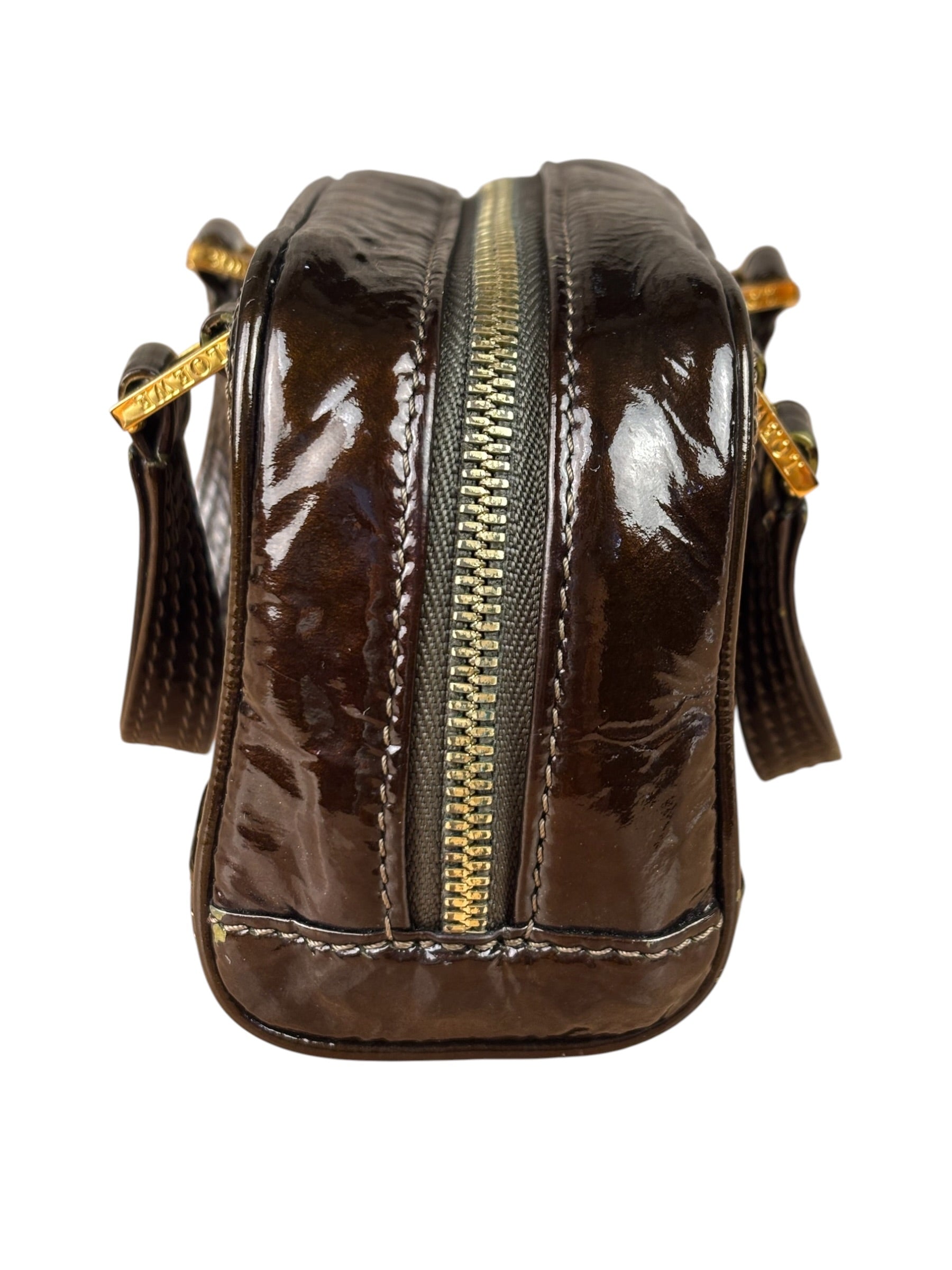 Loewe Metallic Bronze Leather Micro Amazona Mini Handbag