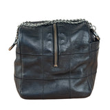 Chanel Black Leather Chocolate Bar Square-Stitched Bowler Shoulder Bag 2005