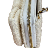 Chanel White Tweed Quilted Bow Wallet On Chain