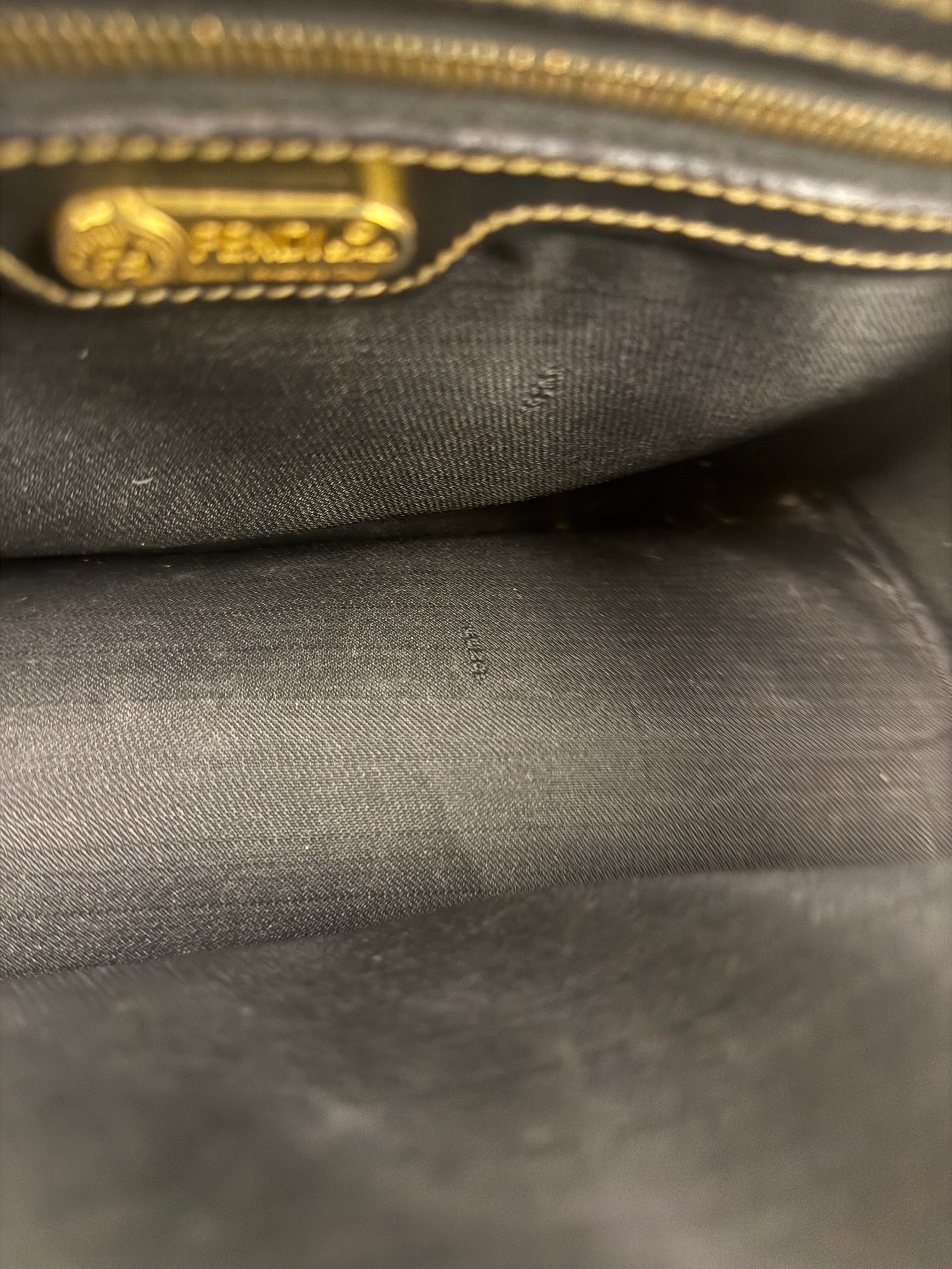 Fendi Vintage Pequin Stripped Mini Boston Bag