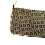 Fendi Beige Leather Trim Zucca Pochette