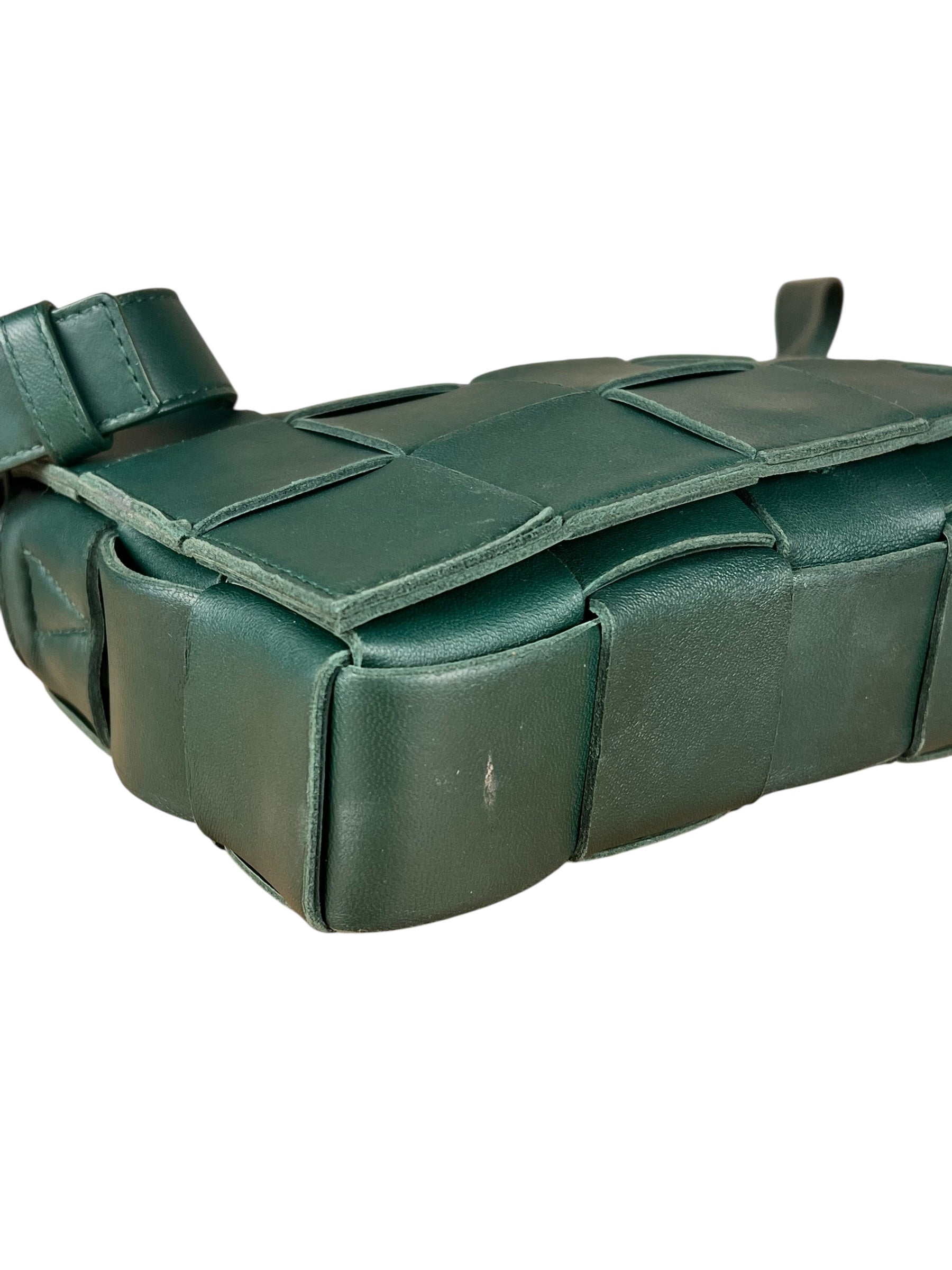 Bottega Veneta Forest Green Intrecciato Cassette Crossbody