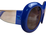Chanel Vintage Blue Round Frame Sunglasses