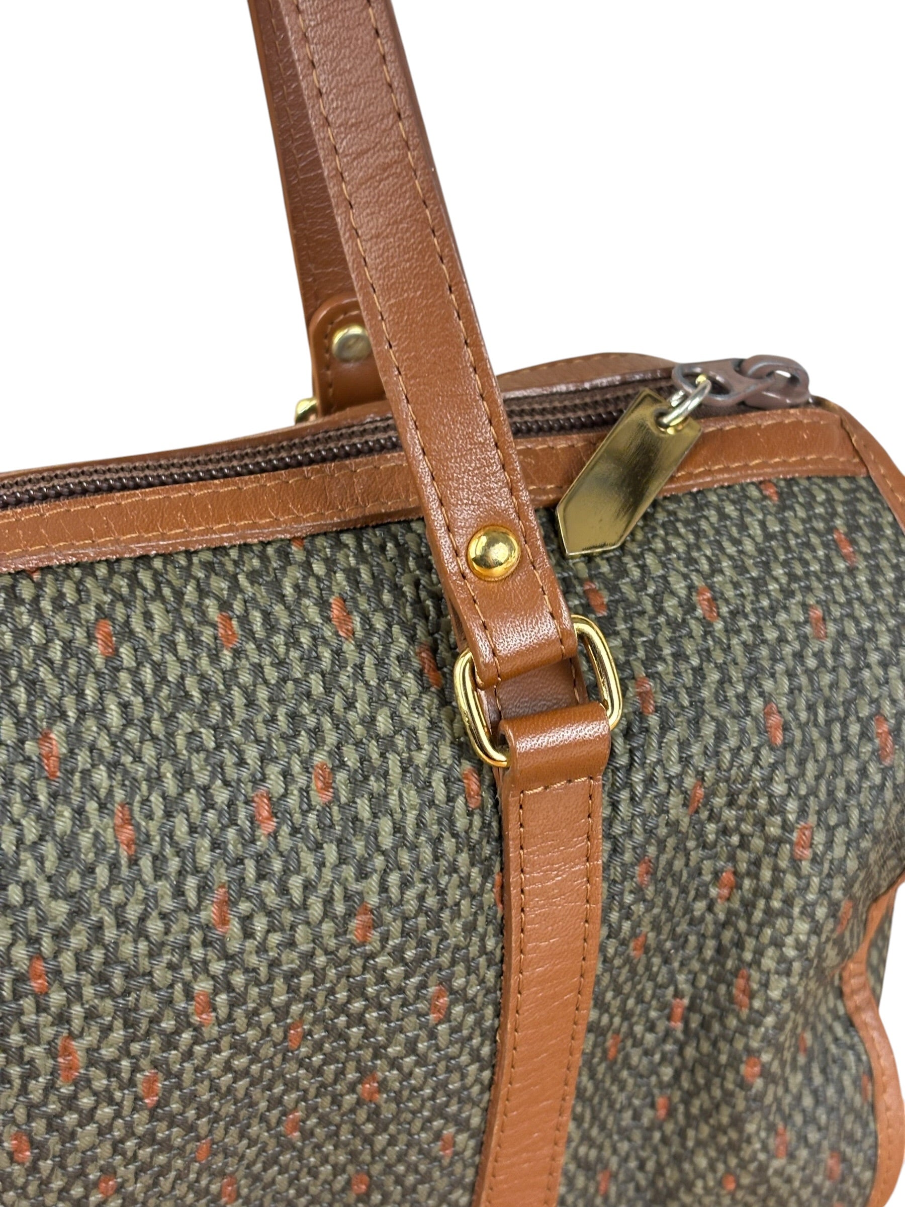 Yves Saint Laurent Vintage Brown Leather Woven Hand Bag