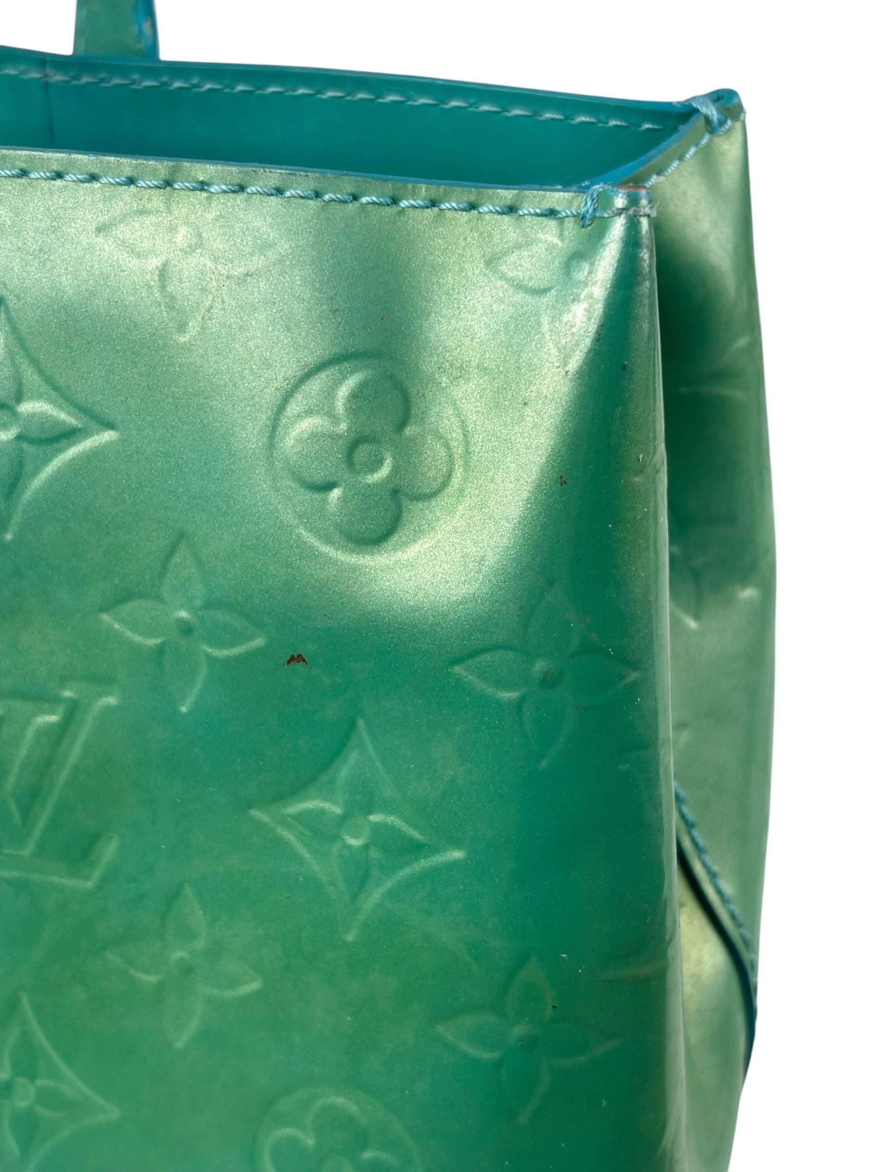 Louis Vuitton Vintage Teal Monogram Vernis Wilshire PM Tote