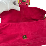 Fendi Pink Suede/Leather Trim Baguette