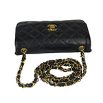 Chanel Black Quilted Leather Flap Bag 1989
