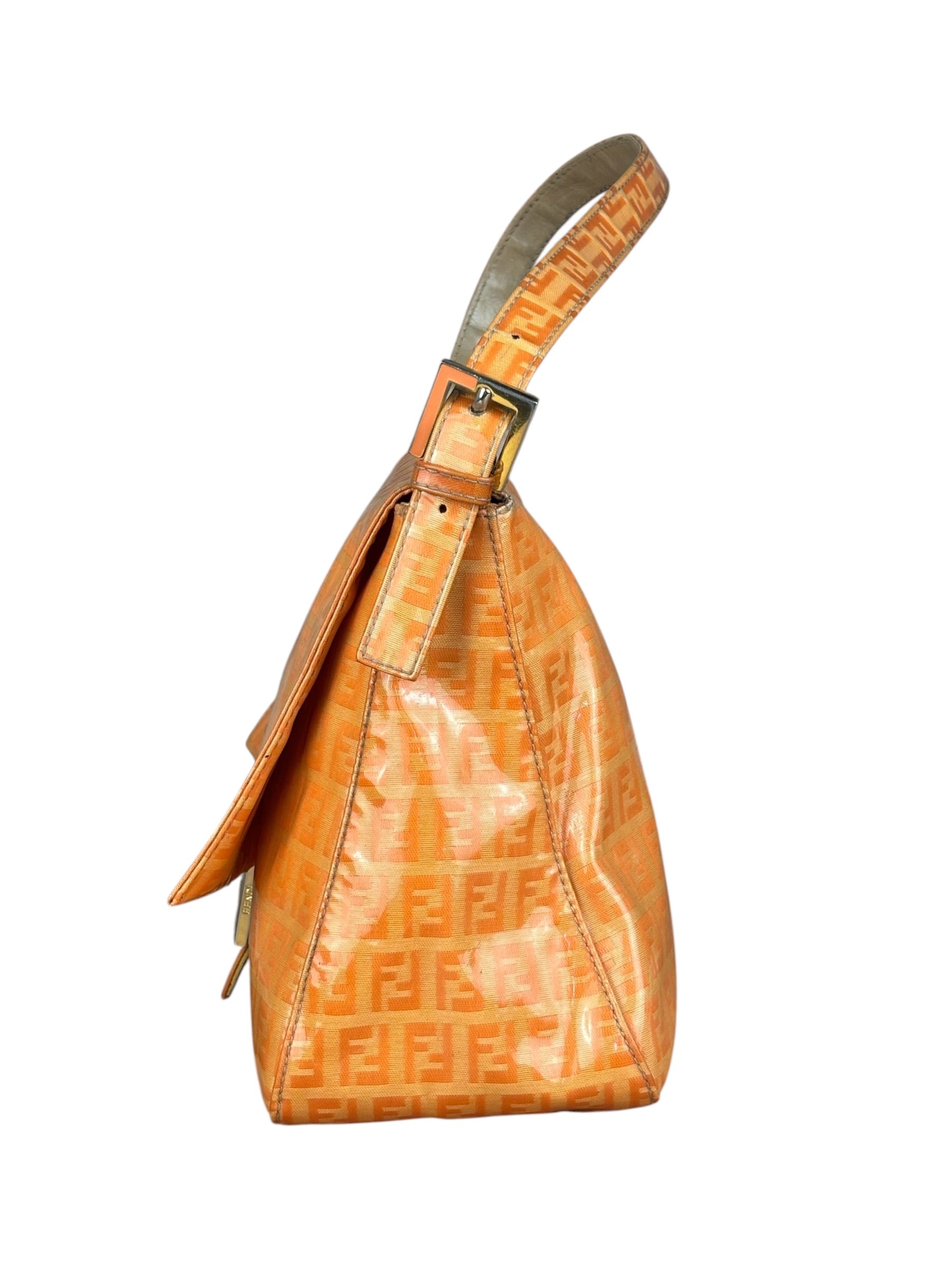 Fendi Orange Vinyl Mamma Baguette