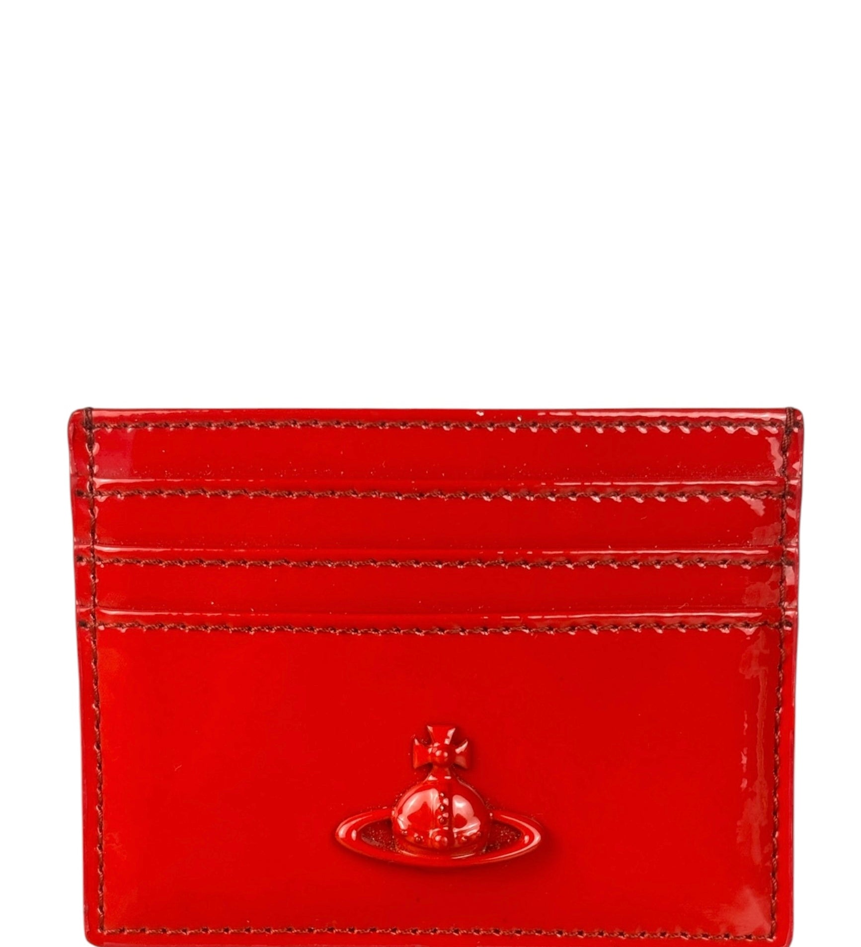 Vivienne Westwood Red Debossed Orb Card Holder