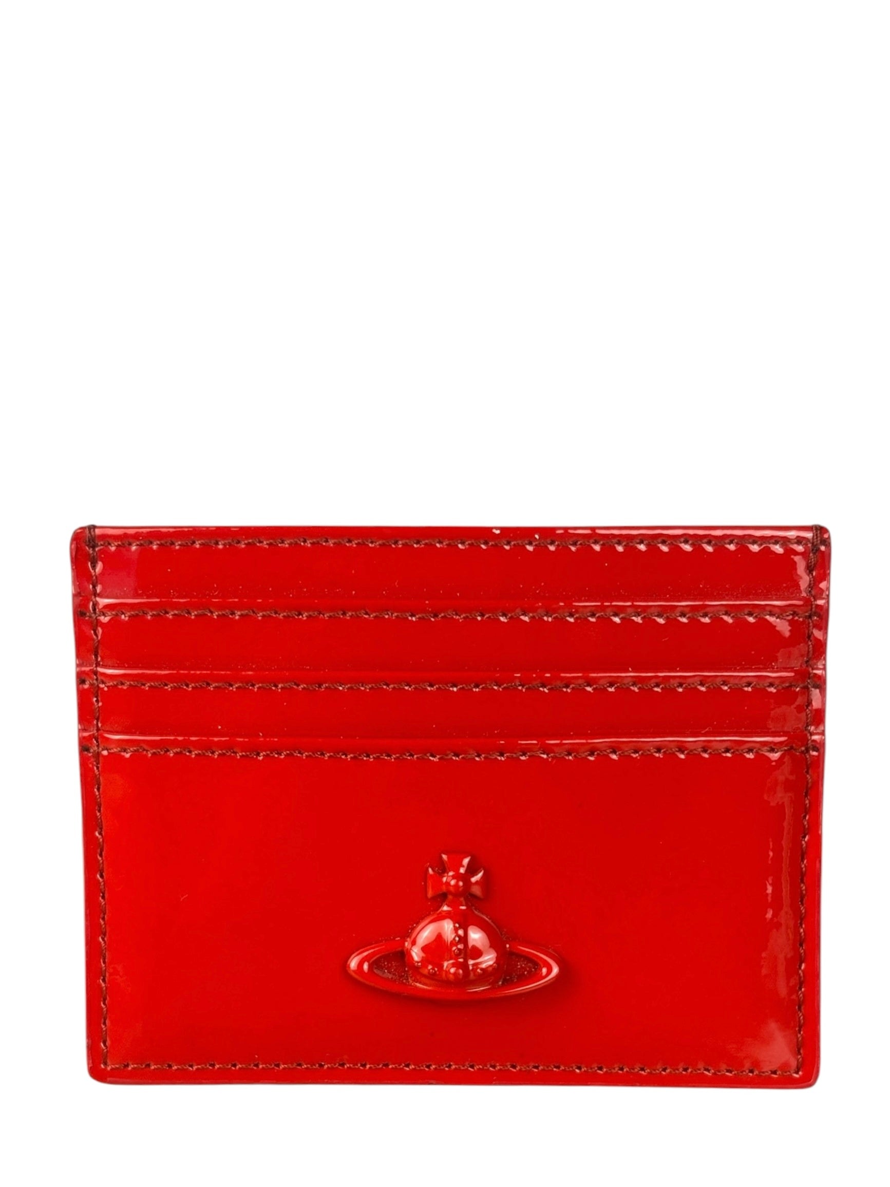 Vivienne Westwood Red Debossed Orb Card Holder