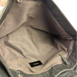 Fendi Black Pebbled Leather Mia Flap Bag