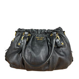 Prada Black Leather Vitello Daino Handbag