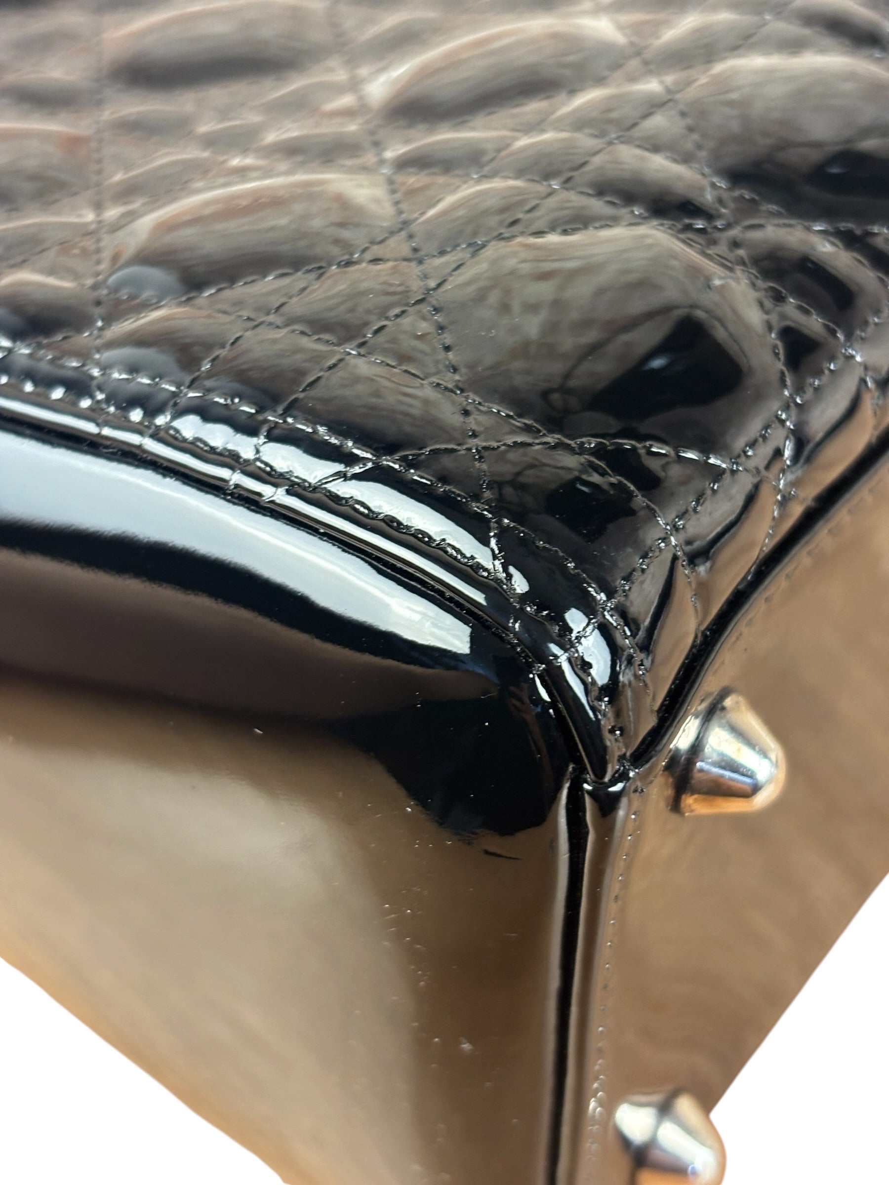 Christian Dior Black Cannage Quilted Leather Medium Lady Dior Handbag
